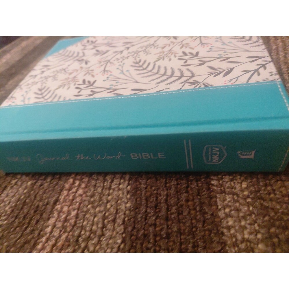 NKJV Journal the Word Bible,  Teal Floral Hardcover Like New